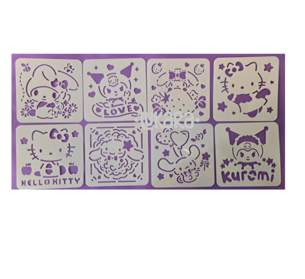 Set x8 stencil kawaii varios diseños Sanrio