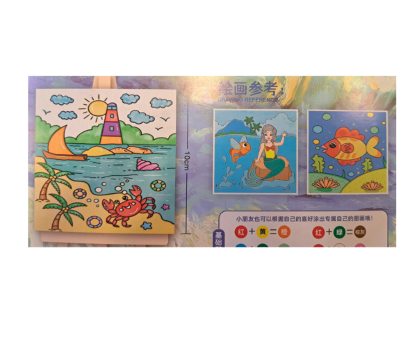 Kit de pintura infantil 3 mini bastidores con pintura y pincel - Image 3
