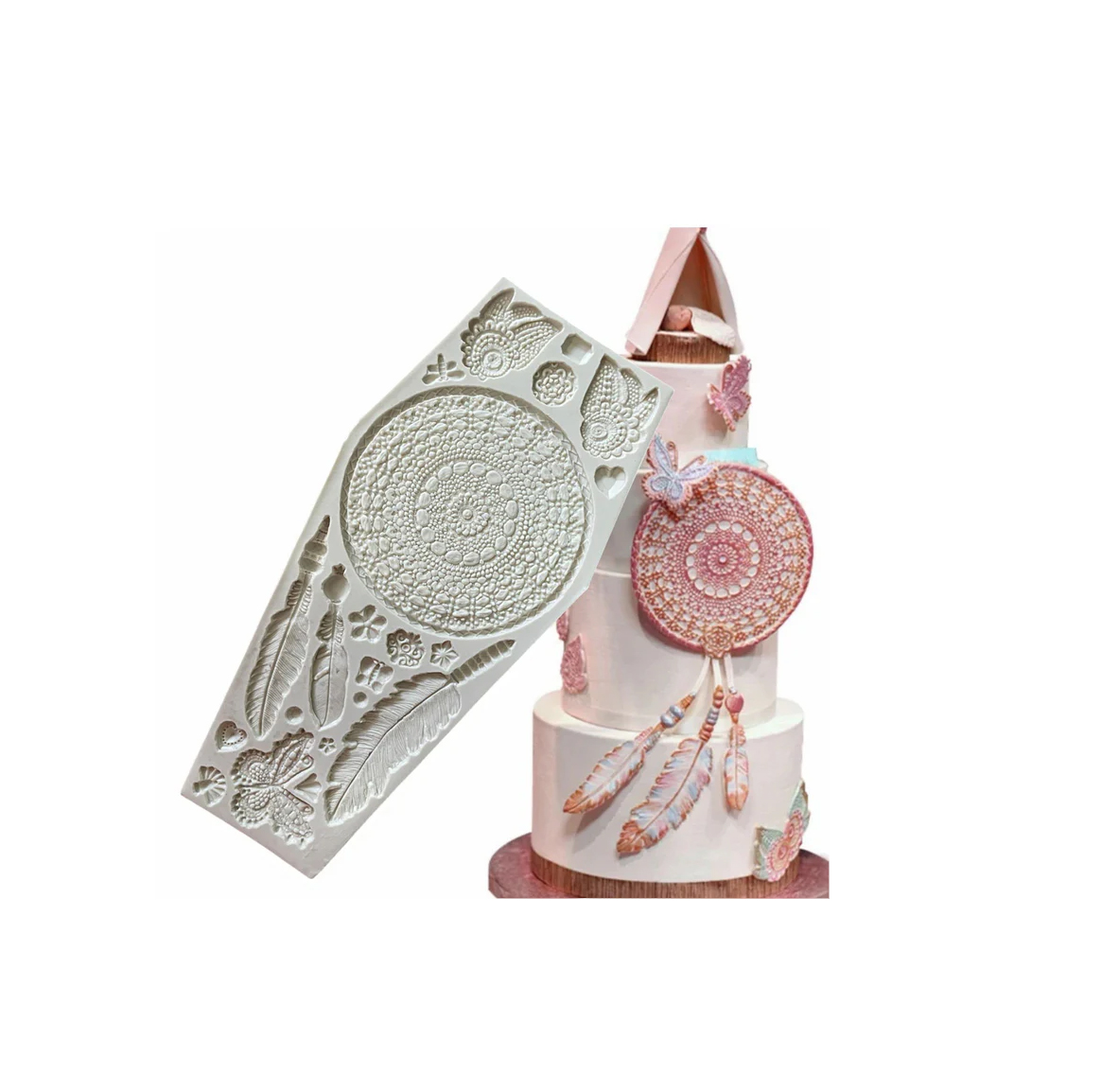 Molde Silicona Atrapasueños Para Armar Plumas Flores - Image 2